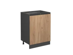 Discount Vicco Küchenunterschrank R-Line Goldkraft /Anthrazit 60 cm J-Shape ohne Arbeitsplatte Eiche