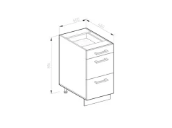 Vicco Küchenunterschrank R-Line Landhaus/ 60 cm mit Schubladen ohne Arbeitsplatte