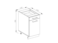 Vicco Küchenunterschrank R-Line Hochglanz/ 40 cm ohne Arbeitsplatte