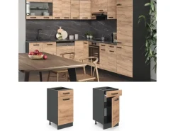 Vicco Küchenunterschrank R-Line Goldkraft /Anthrazit 40 cm ohne Arbeitsplatte