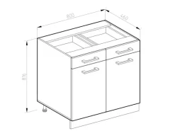 Hot Vicco Küchenunterschrank R-Line Landhaus/ 80 cm ohne Arbeitsplatte Weiß