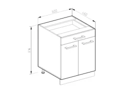 Vicco Küchenunterschrank R-Line Goldkraft 60 cm mit Schublade ohne Arbeitsplatte