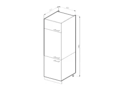 Vicco Kühlumbauschrank R-Line Hochschrank für die Küche /Anthrazit 60 cm J-Shape