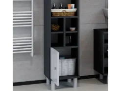 Vicco Midischrank Fynn Hochglanz/Anthrazit 30 x 131 cm Kleine Tür