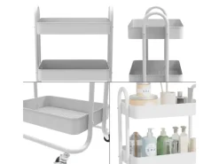 Discount Vicco Rollregal Tron Rollbare Küchen-Minibar 46x79 cm Weiß