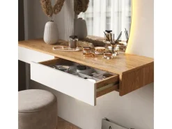 Best Vicco Schminktisch Melisa /Eiche 120 cm mit LED Beleuchtung Weiß