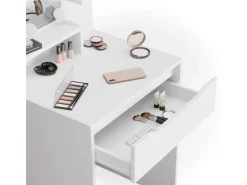 Vicco Schminktisch Ruben Weiß 60 cm mit LED Beleuchtung und Hocker