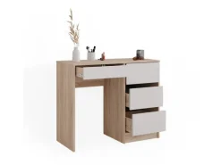 Hot Vicco Schminktisch Sherry Sonoma/Weiß 90 cm mit 4 Schubladen Sonoma Eiche