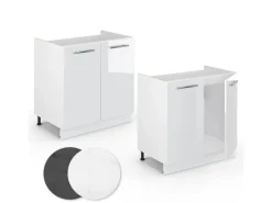 Vicco Spülenunterschrank Fame-Line Hochglanz/ 80 cm ohne Arbeitsplatte