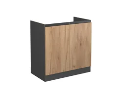 Vicco Spülenunterschrank R-Line Goldkraft /Anthrazit 80 cm J-Shape ohne Arbeitsplatte