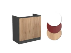 Vicco Spülenunterschrank R-Line Goldkraft /Anthrazit 80 cm J-Shape ohne Arbeitsplatte