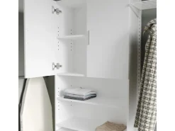 Vicco Waschmaschinenschrank Martha Weiß 64 x 190 cm mit 2 Kurzen Türen