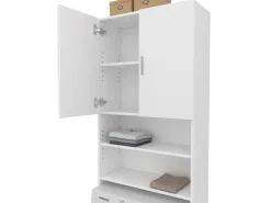 Vicco Waschmaschinenschrank Martha Weiß 64 x 190 cm mit 2 Kurzen Türen