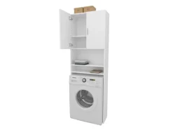 Vicco Waschmaschinenschrank Martha Weiß 64 x 190 cm mit 2 Kurzen Türen