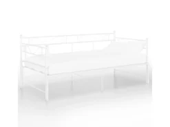 vidaXL Ausziehsofa Bettgestell Weiß Metall 90x200 cm Modell 5650979