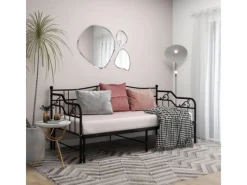 vidaXL Ausziehsofa Bettgestell Schwarz Metall 90x200 cm Modell 4650972