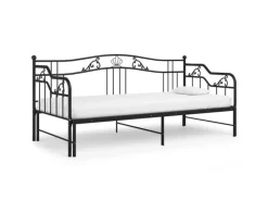 vidaXL Ausziehsofa Bettgestell Schwarz Metall 90x200 cm Modell 4650972