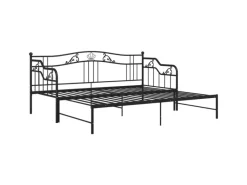 vidaXL Ausziehsofa Bettgestell Schwarz Metall 90x200 cm Modell 4650972