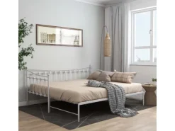 Sale vidaXL Ausziehsofa Bettgestell Weiß Metall 90x200 cm Modell 2650967