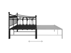 Online vidaXL Ausziehsofa Bettgestell Schwarz Metall 90x200 cm Modell 1650966