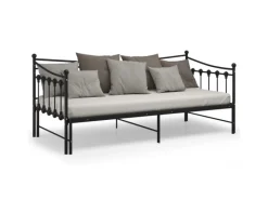 Online vidaXL Ausziehsofa Bettgestell Schwarz Metall 90x200 cm Modell 1650966
