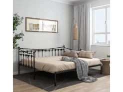 Online vidaXL Ausziehsofa Bettgestell Schwarz Metall 90x200 cm Modell 1650966
