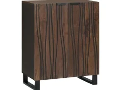 vidaXL Badezimmermöbel Set mit Regal 3-Tlg Braun Massives Mango-Holz 3310053 Walnuss Natur Braun