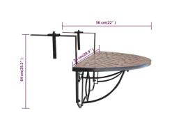 vidaXL Balkonhängetisch Mosaik Terracotta 41123