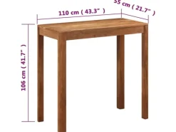 vidaXL Bartisch Massivholz Akazie Honigfarbenes Finish 110x55x106 cm