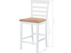 vidaXL Bartisch mit Stühlen 5-tlg. Massivholz Braun und Weiß