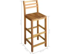vidaXL Bartisch und Stuhl-Set 7-tlg. Akazienholz Massiv