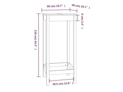 vidaXL Bartisch 50x50x110 cm Massivholz Kiefer