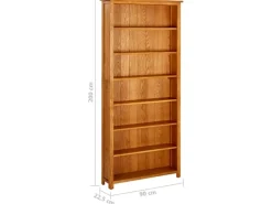 New vidaXL Bücherregal 7 Fächer 90x22,5x200 cm Massivholz Eiche