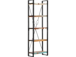 vidaXL Bücherregal 5 Fächer 60x30x180 cm Altholz Massiv