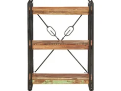 vidaXL Bücherregal 3 Fächer 60x30x80 cm Altholz Massiv