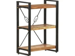 vidaXL Bücherregal 3 Fächer 60x30x80 cm Altholz Massiv