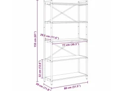 vidaXL Bücherregal Artisan-Eiche 80 x 30 x 155 cm Holzwerkstoff 868418