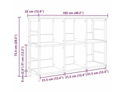 Clearance vidaXL Bücherregal Artisan-Eiche 102 x 32 x 72,5 cm Holzwerkstoff 884017 Artisan Eiche