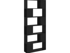 Outlet vidaXL Bücherregal Raumteiler Schwarz 80x24x186 cm Holzwerkstoff