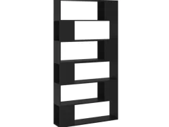 Hot vidaXL Bücherregal Raumteiler Schwarz 100x24x188 cm