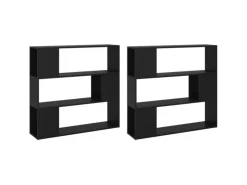 Hot vidaXL Bücherregal Raumteiler Schwarz 100x24x188 cm