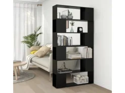 Hot vidaXL Bücherregal Raumteiler Schwarz 100x24x188 cm