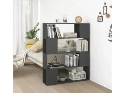 vidaXL Bücherregal Raumteiler Grau 100x24x124 cm