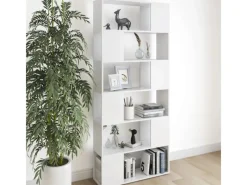 vidaXL Bücherregal Raumteiler Weiß 80x24x186 cm Holzwerkstoff