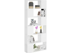 vidaXL Bücherregal Raumteiler Weiß 80x24x186 cm Holzwerkstoff