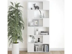 vidaXL Bücherregal Raumteiler Weiß 80x24x186 cm Holzwerkstoff