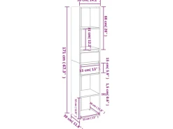 vidaXL Bücherregal Räuchereiche 36x30x171 cm Holzwerkstoff
