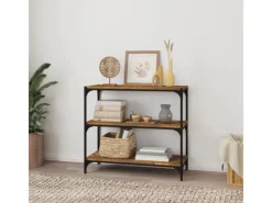 Clearance vidaXL Bücherregal Räuchereiche 80x33x70,5 cm Holzwerkstoff und Stahl