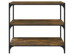 Clearance vidaXL Bücherregal Räuchereiche 80x33x70,5 cm Holzwerkstoff und Stahl