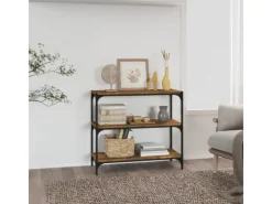 Clearance vidaXL Bücherregal Räuchereiche 80x33x70,5 cm Holzwerkstoff und Stahl